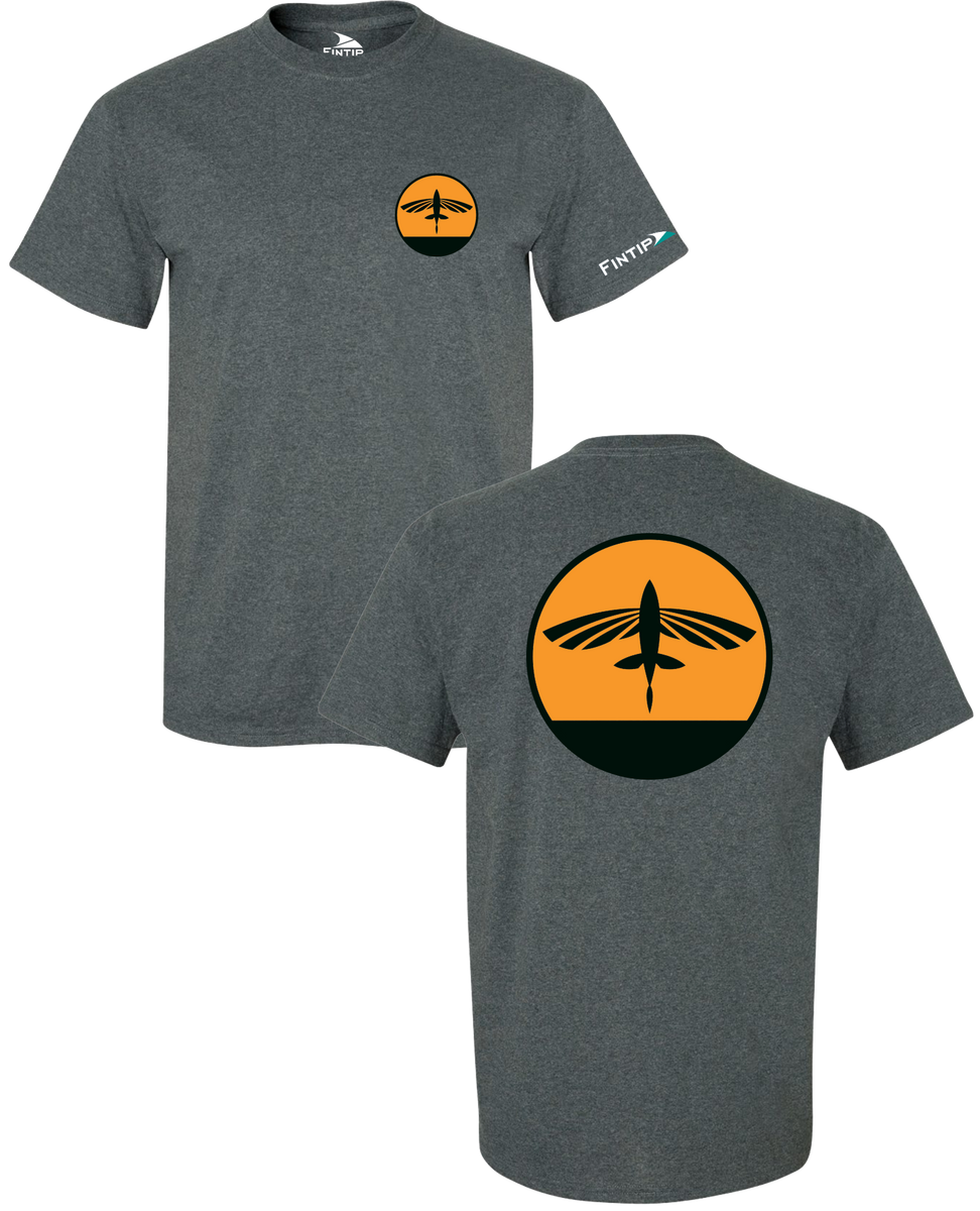 Flying Fish Sunset T-Shirt - Dark Heather Grey or Deep Sea Blue