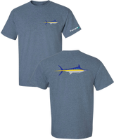 Marlin Stripe T Shirt - Heather Indigo